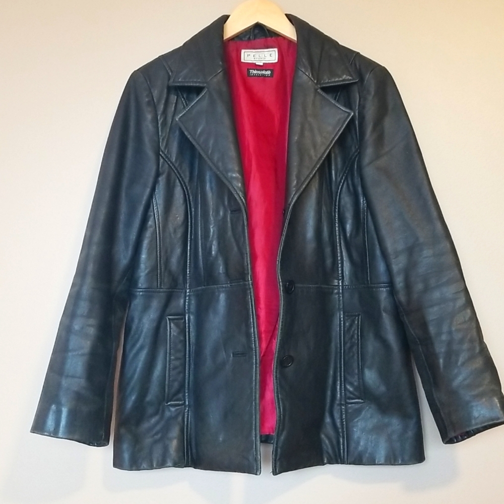 Pelle Studio Womens Large Black Leather Jacket